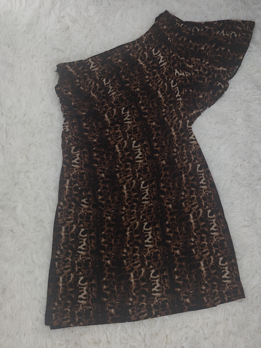 Calvin Klein One-Shoulder Leopard Print Dress